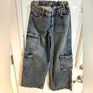 Art Class Vintage Blue Cargo Jeans for Boys or Girls